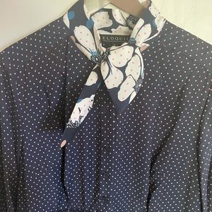 ELOQUII Contrast Print Shirt Dress